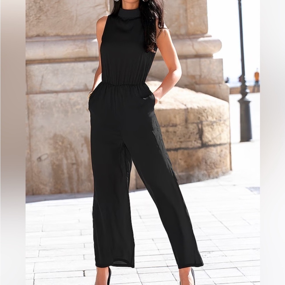 Lascana Satin High Neck Jumpsuit NWT